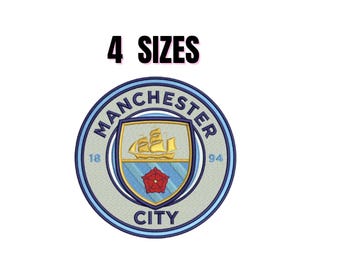 Manchester City Embroidery Design - 4 Sizes Included l Machine Embroidery Digital Files | Instant download