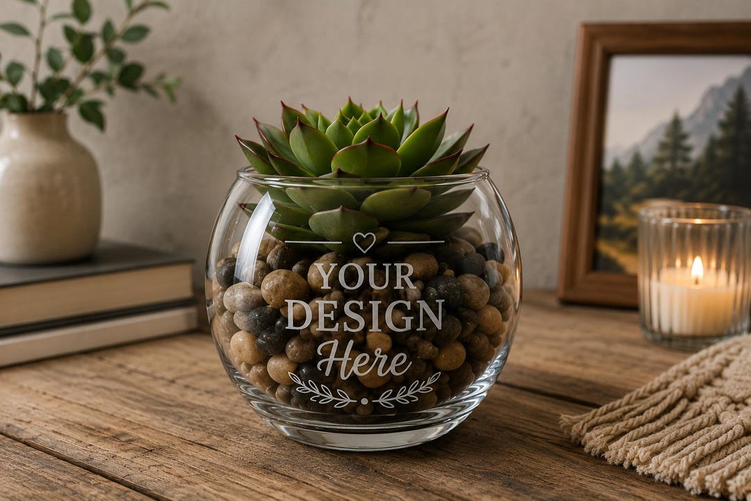 Customised Container Vase Personalized Engraved Glass Vase • Custom Round Glass Vase ...