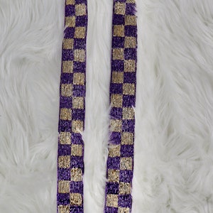 BEADED BAG STRAP LSU PURPLE & GOLD – Orient Expressed