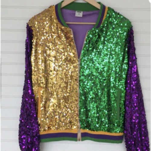 Mardi Gras Reversible Sequin Jacket Adult Etsy