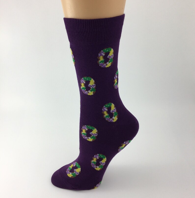 Purple Mardi Gras King Cake Socks