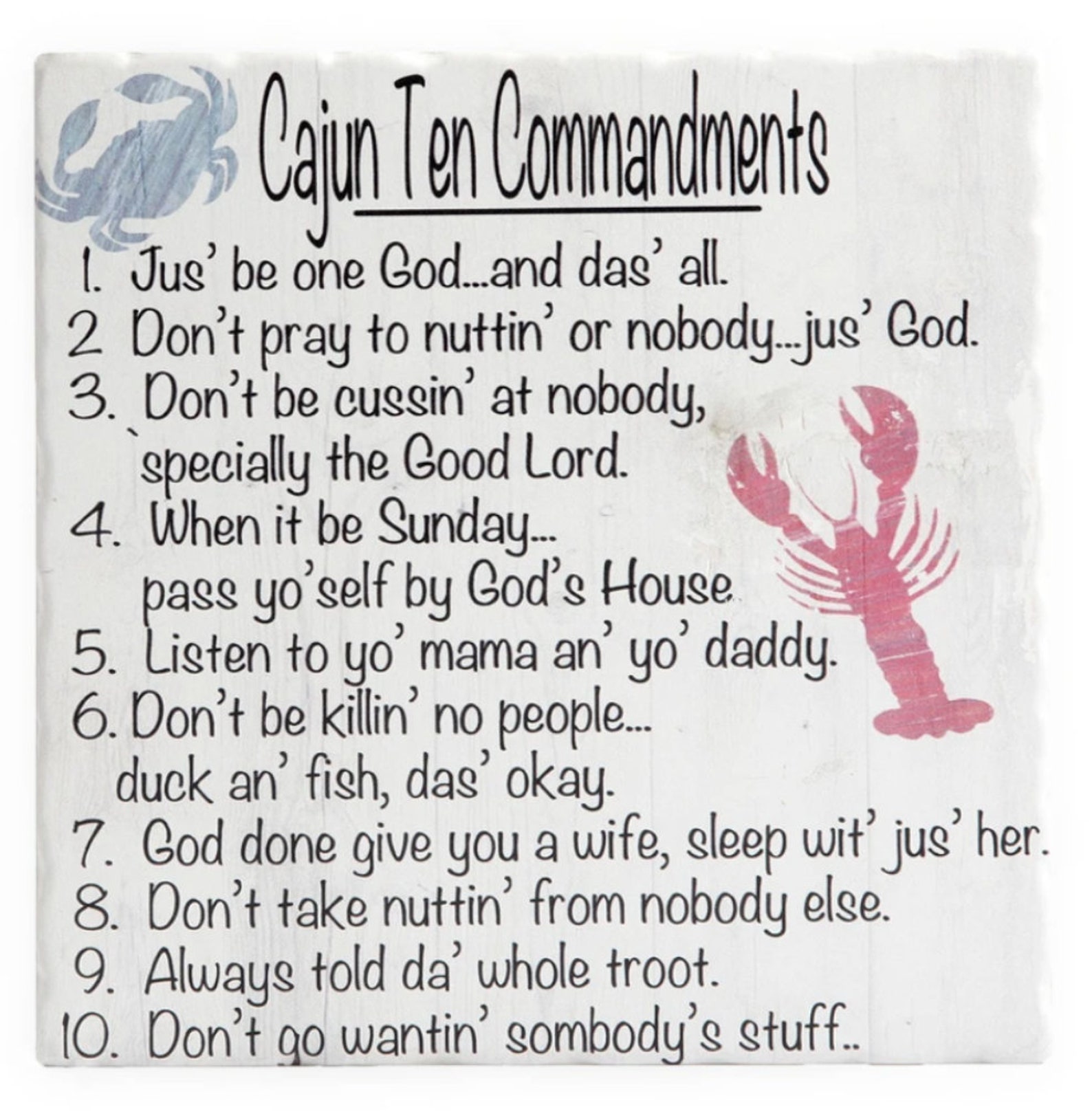 Cajun 10 Commandments Trivet Tile | Etsy