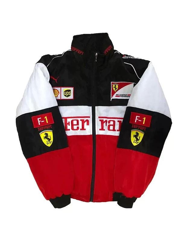 Handmade Vintage Bomber Jacket | Inspired by Ferrari F1 Racing Jacket | Sports Car Jacket