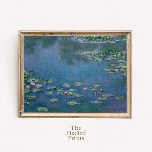 Water Lilies Printable Wall Art | Impressionist Digital Download | Home Decor Print