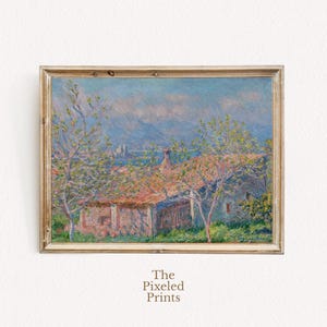 Impressionist Landscape Printable Wall Art | Digital Download | Rustic Country House Print | French Countryside Painting