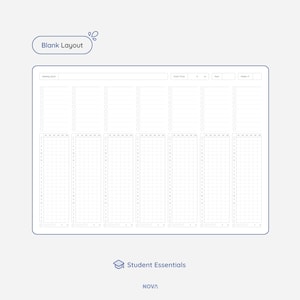 May include: A blank weekly planner layout with a grid for daily scheduling and a section for notes. The planner has a simple design with a white background and black lines.
