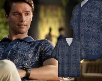 Blue Medallion Rayon Shirt - The White Lotus Inspired