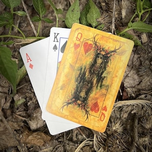 Antler Herzkönigin Spielkarten Angepasste Deck Parodie inspiriert von Yellowjackets Fanmade Merch