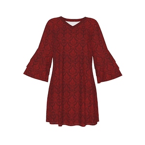 All Information is on the Ruffle Sleeve Dress inspired by Taskmaster
