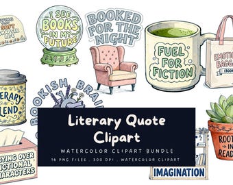 Book Lovers Clipart Bundle, Cozy Reading Graphics, Book Lover Digital Stickers