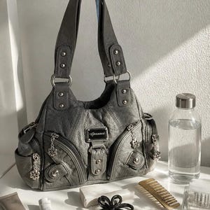 Vintage Y2K-stijl handtas met verstelbare schouderband - Crossbodytas - Hobo-tas - Tote-tas - Kunstleer - ZOE - Core