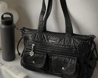 Bolso de mano estilo vintage Y2K con correa ajustable para el hombro - Bandolera - Bolso hobo - Bolso tote - Piel sintética - ANNA - Core