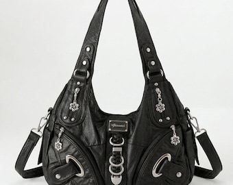 Handtasche im Y2K Vintage Style mit verstellbaren Schultergurt - Crossbody - Hobo Bag - Tote Bag - Kunstleder - Gessaci Amelie 07