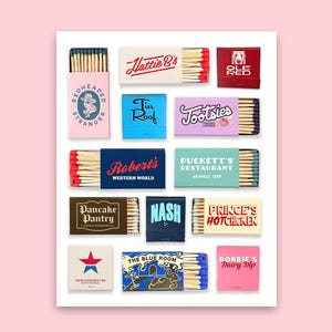 Nashville Matchbook Collage - Vintage-Inspired Digital Download | Retro Nashville, TN Art Print (4:5 Ratio)