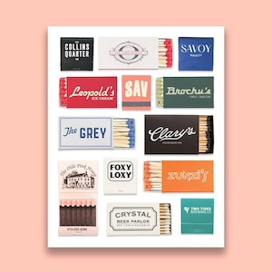 Savannah GA Art Print: Vintage Matchbook Collage (Digital Download)