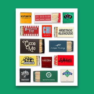 Chicago Matchbook Collage - Vintage-Inspired Digital Download | Retro Chicago Art Print (4:5 Ratio)