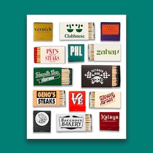 Philadelphia Matchbook Collage - Vintage-Inspired Digital Download | Retro Philadelphia Art Print (4:5 Ratio)