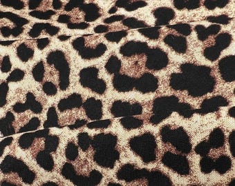 Leopard Viscose Fabric, Soft Drapey Printed Sewing Material for Dresses, 150 cm Wide