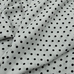 Polka Dot Viscose Cotton Fabric for Dresses, Dress Fabric for Blouses, Blouse Fabric for Skirts, Skirt Fabric Soft Drapey (150x100 cm)