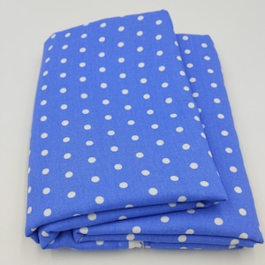 Blue Polka Dot Viscose Fabric by Yard – Soft Drapey Lightweight Material for Dresses, Skirts, Summer Clothing (150cm x 100cm | 59in x 39inc)