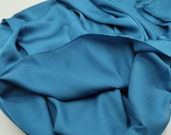 Sky Blue Satin Chiffon Fabric by the Yard, Soft Drapey Shiny Silk Feel Fabric, (150 cm / 59") Wide, Sold by the Meter