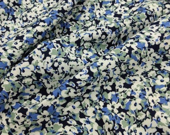 Geblümter Viskose-Baumwollstoff für Kleider, Blusen und Röcke (150x100 cm)