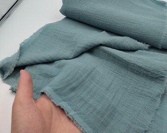 Double gauze cotton muslin fabric by the yard – soft breathable 2 layer material | (150x100 cm)