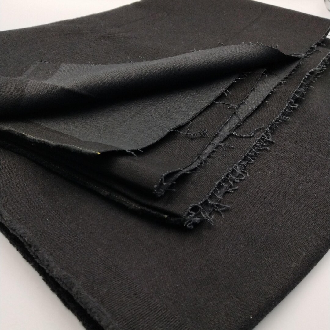 Black Lightweight Cotton Denim Fabric – Soft Breathable Jean 