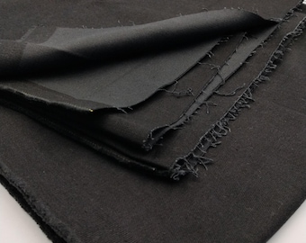 Black Lightweight Cotton Denim Fabric – Soft Breathable Jean Material for Jackets, Pants, Dresses & Crafts | 145 cm Width