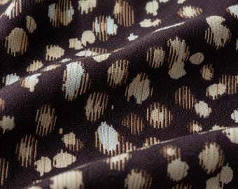 Brown Abstract Animal Print Viscose Rayon Fabric by the Yard, Pebble Dress Fabric, (150 cm / 59") Wide