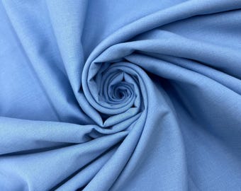Light Blue Cotton Voile Fabric by the Yard, 100% Cotton Sheer Breathable Fabric, (145 cm / 57") Wide