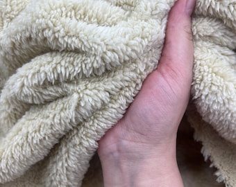 Double Sided Welsoft Plush Fabric by the Yard, Teddy Minky Sherpa Craft Fabric, (180 cm / 71") Wide, Sold by the Meter