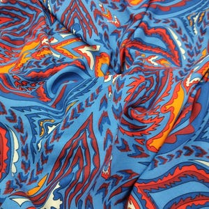Indigo Abstract Cotton Viscose Fabric – Lightweight Drapey Material for Dresses, Blouses, Kimonos & Pants | 150x100 cm