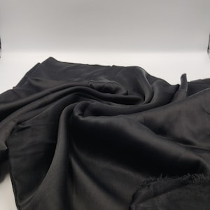 Negro Liso Popelina de Algodón por Metro, Tela Transpirable para Quilting y Proyectos de Bebé, (150 cm / 59"), 190 gsm