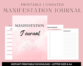 Digital Manifestation Journal: Law of Attraction, Gratitude, Wellness (Canva Template)