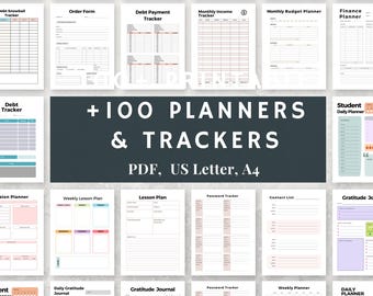 Pacote Definitivo de Planejador Digital com 100 Páginas | Planilhas de Acompanhamento para Todas as Áreas da Vida, Ideais para Pessoas com TDAH