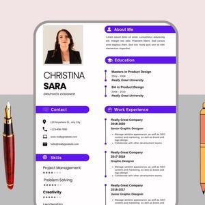 Brown Aesthetic Minimalist Resume Template, Clean Professional CV, Modern Resume Design, Editable Resume, Job Application Template