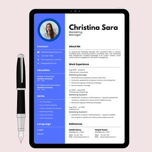Resume Template, Photo Resume, Professional Modern Resume Template for PageWord, Modern Executive Resume Template 2025, CV Template CV06