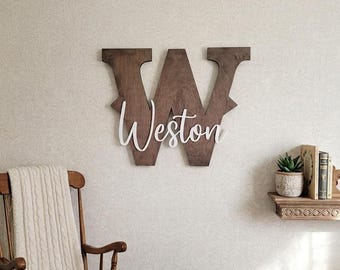 Personalized Wooden Letter Name Sign: Rustic Western Nursery Decor