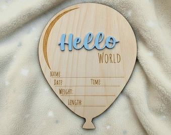 Custom Wooden Baby Name Sign Birth Announcement Keepsake