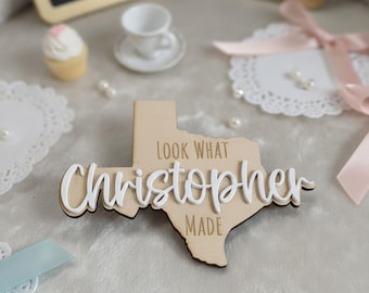 Custom Kids Art Holder Texas Magnet Personalized Name