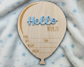 Baby Birth Announcement Wooden Sign Personalized Keepsake