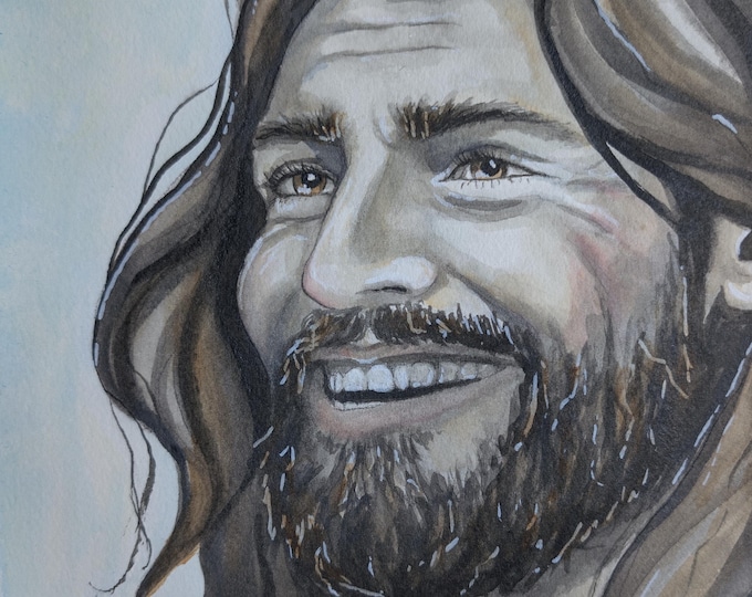 Original watercolor -  Jesus 10.25"x 8"