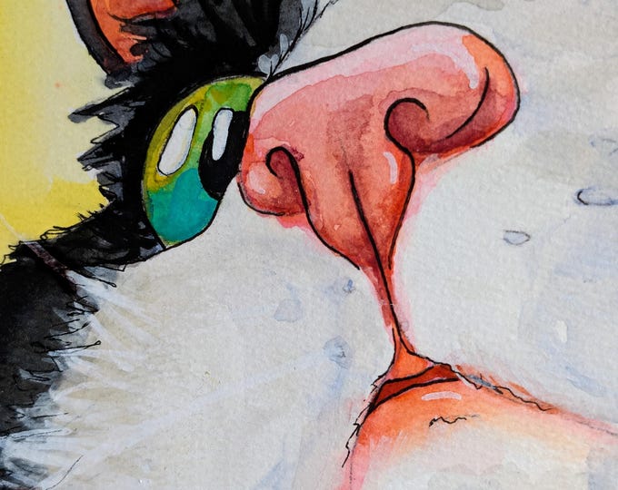 Original watercolor -  Kitty 6.5"x 5.5"
