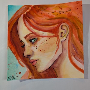 Acuarela original - Pecas pintadas 8"x8"