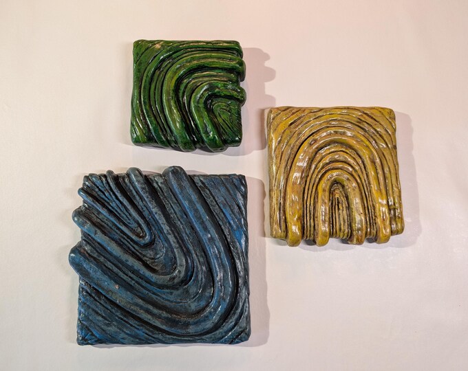 3D Oil Painting: Colored Curves Mixed Media Art