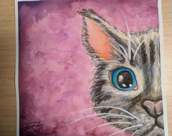 Original watercolor -  Hello Kitty 8"x 7.5"
