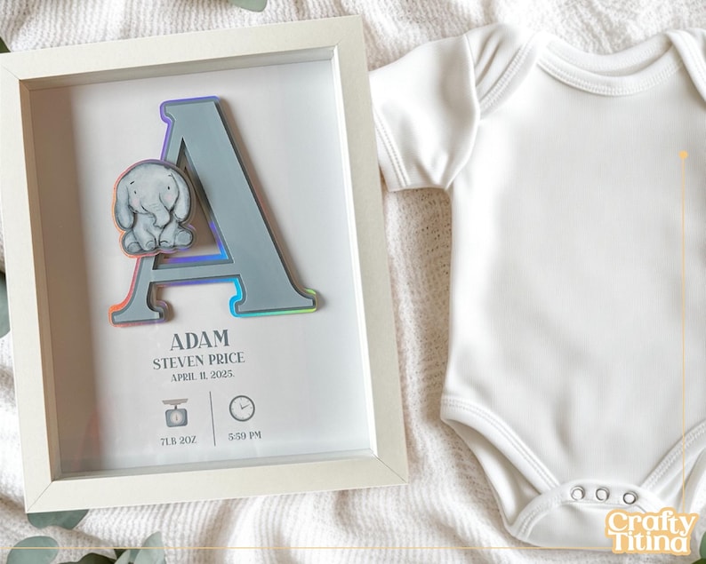 Personalized Newborn Stats Frame Sign - Baby Birth Name Stats Wall Art ...