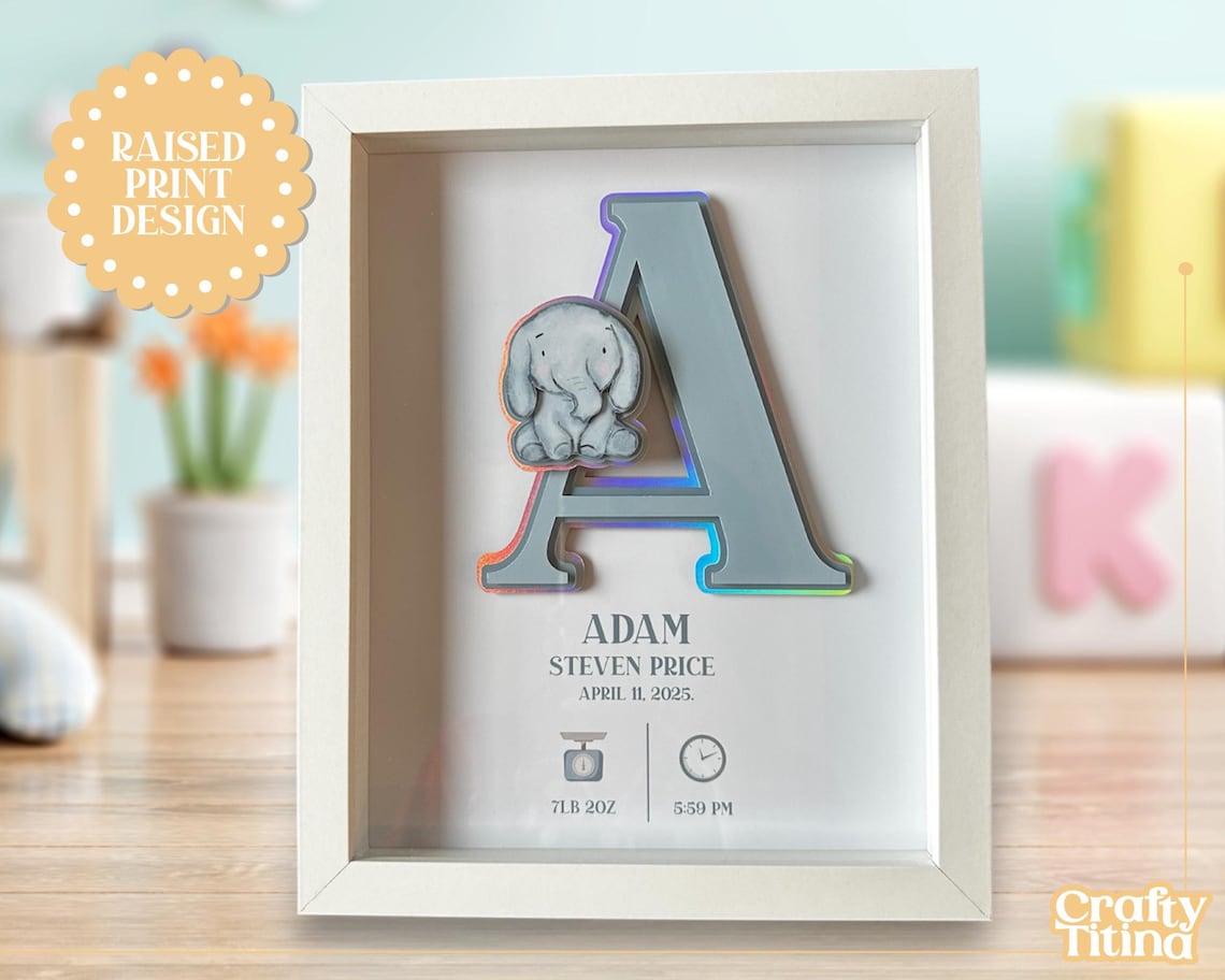 Personalized Newborn Stats Frame Sign - Baby Birth Name Stats Wall Art ...