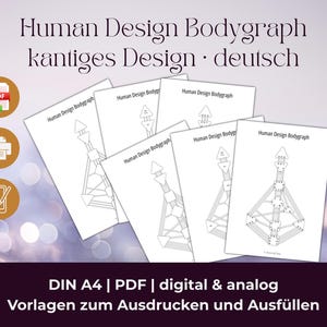 Diseño corporal humano, diseño angular en blanco, plantilla de gráfico en blanco imprimible en PDF con puertas y centros, hoja de trabajo HD, descarga digital